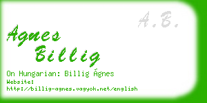 agnes billig business card