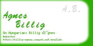 agnes billig business card